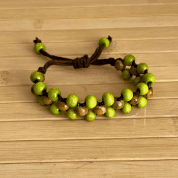 Eco-friendly wooden bead bracelet
