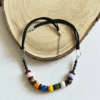Colourful Wooden Bead Cord Necklace