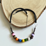 Colourful Wooden Bead Cord Necklace