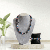 Wooden Pearl-Coloured Beaded Necklace and Bracelet Set