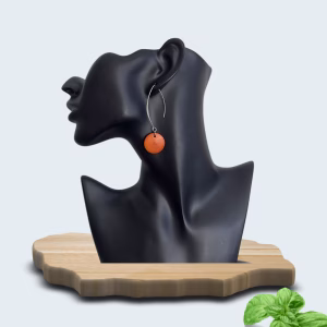 Earthly Grace Dangle Earrings - Wooden Disc Drop Earrings