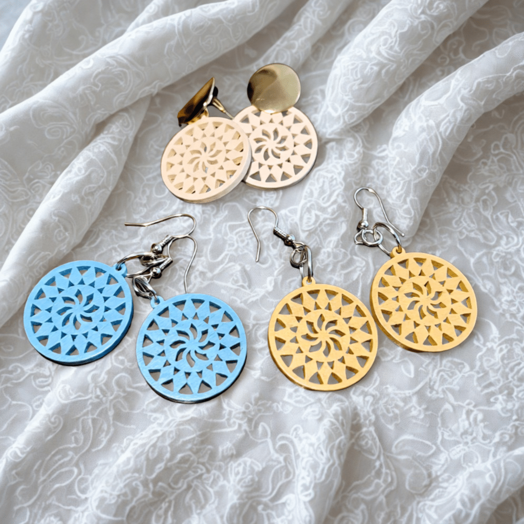 Handmade Women’s Bohemian Wooden Earrings – Ethnic Mandala Style Earrings