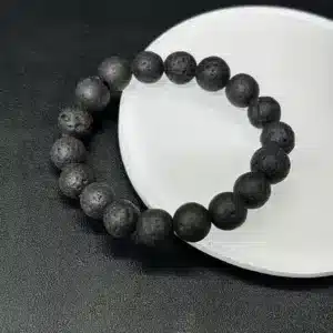 Trendy Style Jewelry Gift Natural Lava Stone Bracelet for Bestie Jewelry Meditation Tool Chakra Energy Gadget Black Accessory